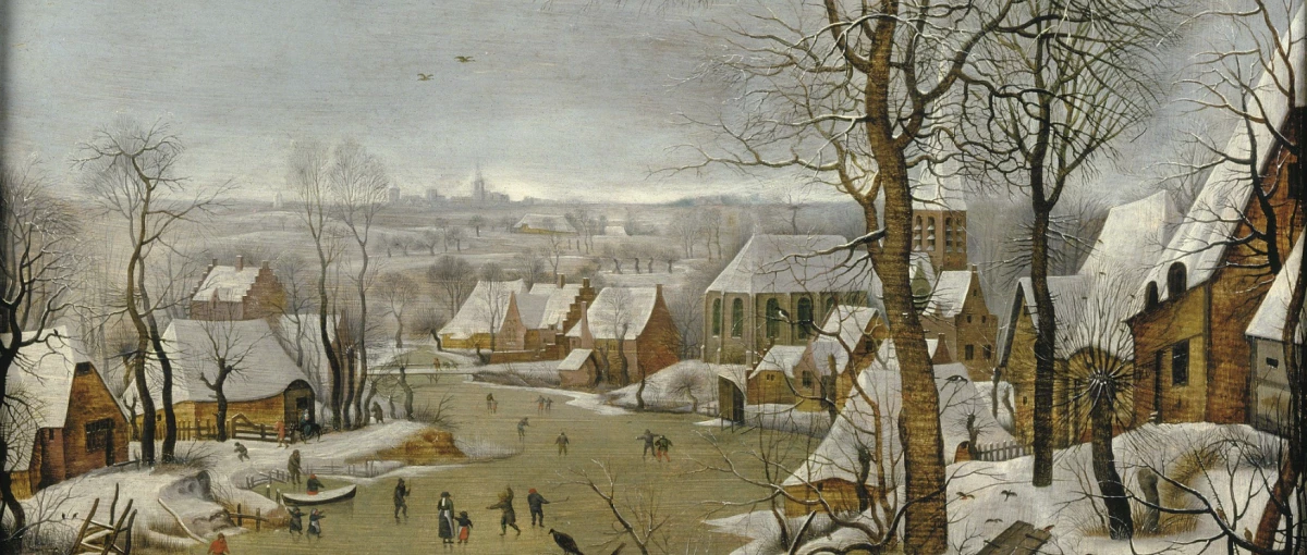 Winterlandschap met vogelknip