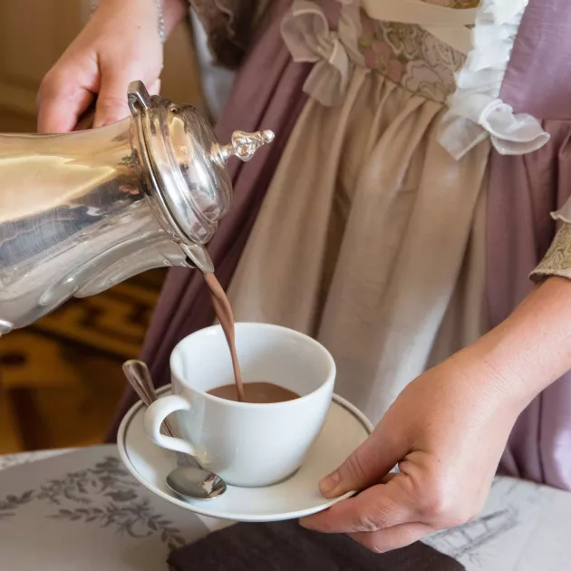 Chocolademelk in het Kasteel van Seneffe Chocolademelk in het Kasteel van Seneffe