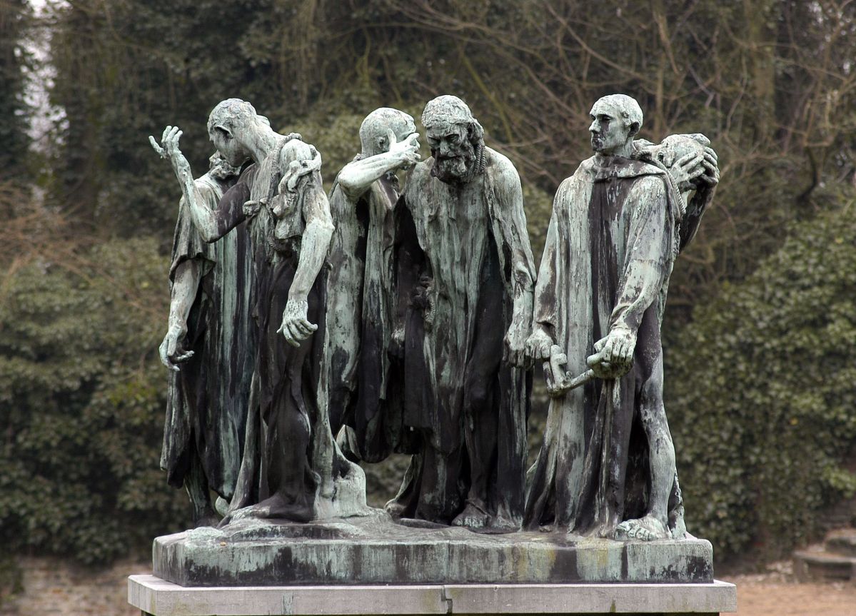 Musée royal de Mariemont – Numéro d'inventaire III.A.37 – Auguste Rodin, Les bourgeois de Calais, 1884-1889, bronze, 2,31 m x 2,45 m x 2,03 m.